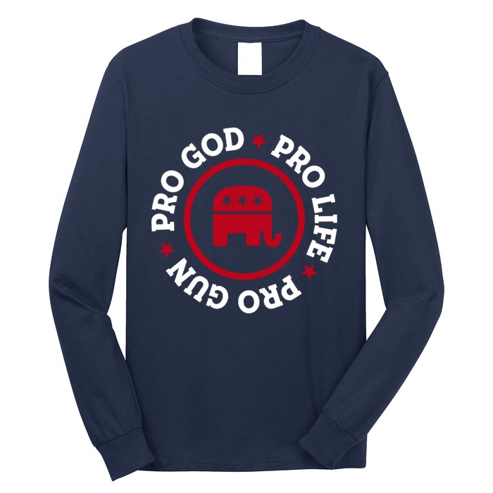 American Republican Hoodie Pro Life Pro God Pro Gun Saying Long Sleeve Shirt