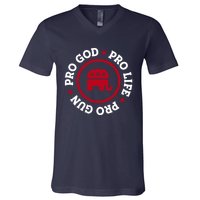 American Republican Hoodie Pro Life Pro God Pro Gun Saying V-Neck T-Shirt