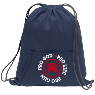 American Republican Hoodie Pro Life Pro God Pro Gun Saying Sweatshirt Cinch Pack Bag