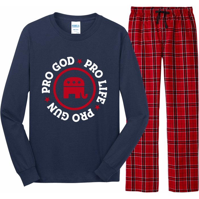 American Republican Hoodie Pro Life Pro God Pro Gun Saying Long Sleeve Pajama Set