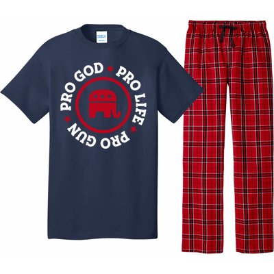 American Republican Hoodie Pro Life Pro God Pro Gun Saying Pajama Set