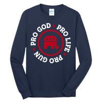 American Republican Hoodie Pro Life Pro God Pro Gun Saying Tall Long Sleeve T-Shirt