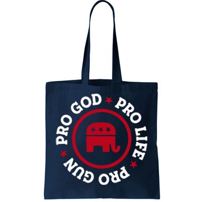 American Republican Hoodie Pro Life Pro God Pro Gun Saying Tote Bag