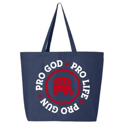 American Republican Hoodie Pro Life Pro God Pro Gun Saying 25L Jumbo Tote