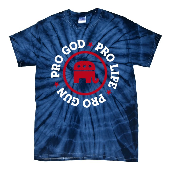 American Republican Hoodie Pro Life Pro God Pro Gun Saying Tie-Dye T-Shirt