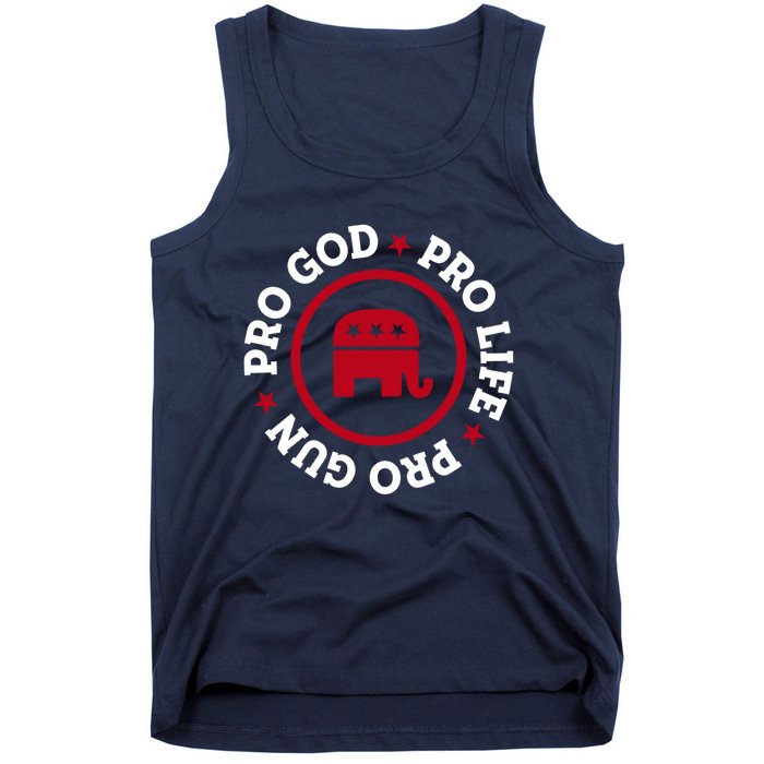 American Republican Hoodie Pro Life Pro God Pro Gun Saying Tank Top