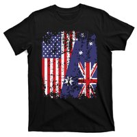 AUSTRALIAN ROOTS Half American Flag AUSTRALIA T-Shirt