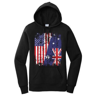 AUSTRALIAN ROOTS Half American Flag AUSTRALIA Women's Pullover Hoodie