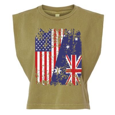 AUSTRALIAN ROOTS Half American Flag AUSTRALIA Garment-Dyed Women's Muscle Tee