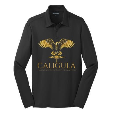 Ancient Roman History Emperor Caligula Spqr Rome Silk Touch Performance Long Sleeve Polo