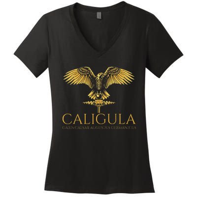 Ancient Roman History Emperor Caligula Spqr Rome Women's V-Neck T-Shirt