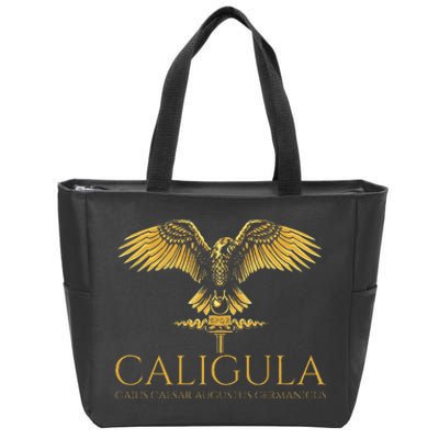 Ancient Roman History Emperor Caligula Spqr Rome Zip Tote Bag