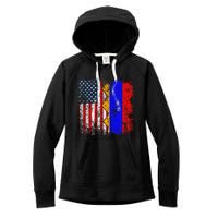 Armenian Roots Half American Flag America Armenia Flags Women's Fleece Hoodie