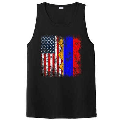 Armenian Roots Half American Flag America Armenia Flags PosiCharge Competitor Tank