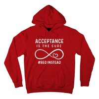 Autism Red Instead Acceptance Is The Cure Red Instead Hoodie