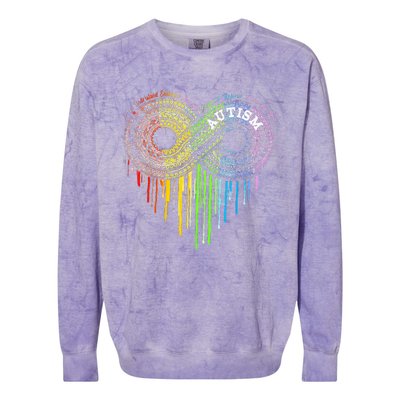 Autism Rainbow Infinity Symbol Asd Awareness Colorblast Crewneck Sweatshirt