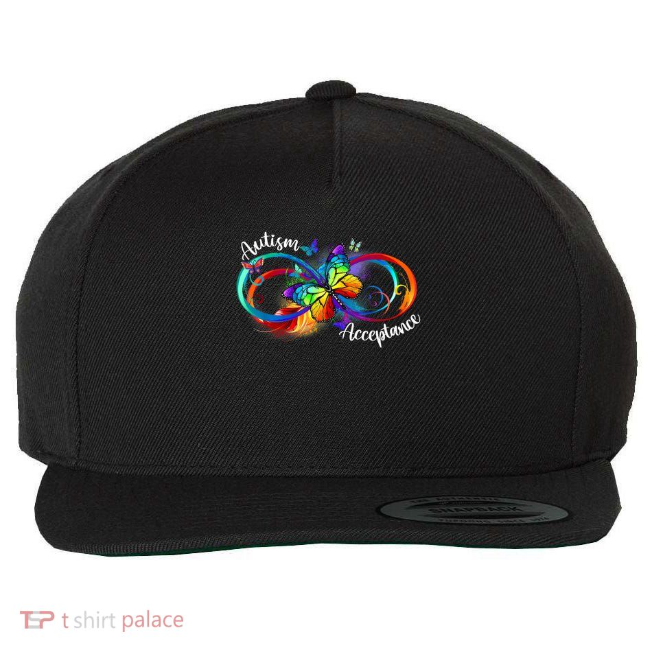 Autism Red Instead Infinity Symbol Autistic Acceptance Women  Wool Snapback Cap