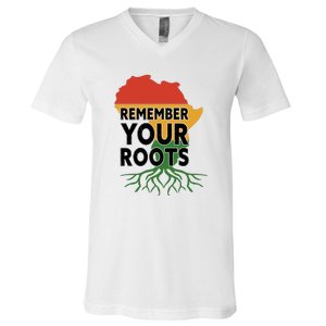 African Roots I'm Black History Melanin African American V-Neck T-Shirt