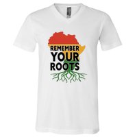 African Roots I'm Black History Melanin African American V-Neck T-Shirt