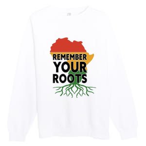 African Roots I'm Black History Melanin African American Premium Crewneck Sweatshirt