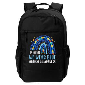 Autism Rainbow In April We Wear Blue Autism Awareness Daily Commute Backpack