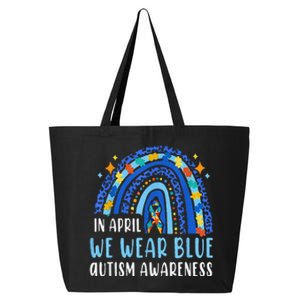 Autism Rainbow In April We Wear Blue Autism Awareness 25L Jumbo Tote