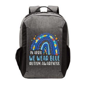 Autism Rainbow In April We Wear Blue Autism Awareness Vector Backpack