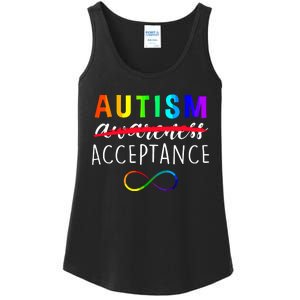 Autism Red Instead Acceptance Not Awareness Ladies Essential Tank