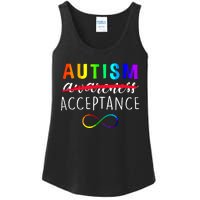 Autism Red Instead Acceptance Not Awareness Ladies Essential Tank