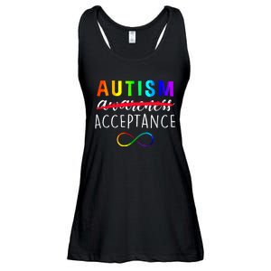 Autism Red Instead Acceptance Not Awareness Ladies Essential Flowy Tank