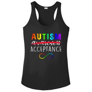 Autism Red Instead Acceptance Not Awareness Ladies PosiCharge Competitor Racerback Tank