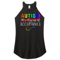 Autism Red Instead Acceptance Not Awareness Women's Perfect Tri Rocker Tank