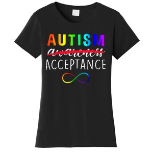 Autism Red Instead Acceptance Not Awareness Women's T-Shirt