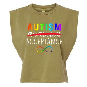 Autism Red Instead Acceptance Not Awareness Garment-Dyed Women's Muscle Tee