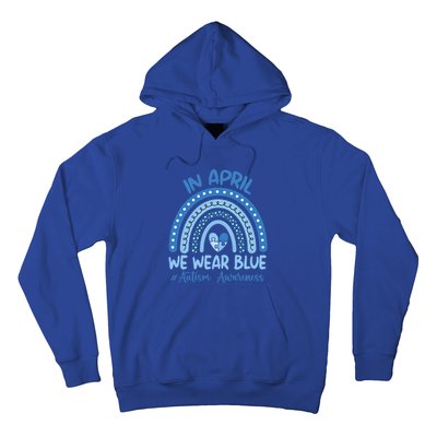 Autism Rainbow In April We Wear Blue Autism Awareness Month Gift Hoodie