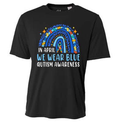 Autism Rainbow In April We Wear Blue Autism Awareness Cooling Performance Crew T-Shirt