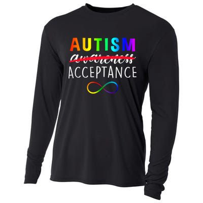 Autism - Red Instead - Acceptance Not Awareness Cooling Performance Long Sleeve Crew