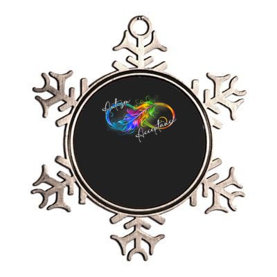 Autism Red Instead Infinity Symbol Autistic Acceptance Metallic Star Ornament