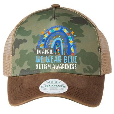 Autism Rainbow In April We Wear Blue Autism Awareness Legacy Tie Dye Trucker Hat