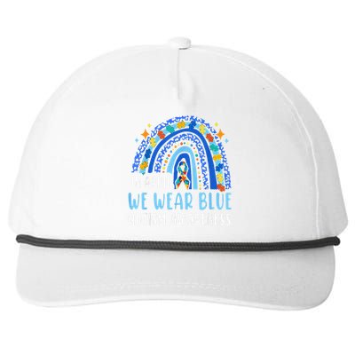 Autism Rainbow In April We Wear Blue Autism Awareness Snapback Five-Panel Rope Hat