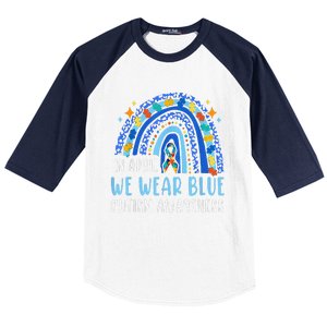 Autism Rainbow In April We Wear Blue Autism Awareness Baseball Sleeve Shirt