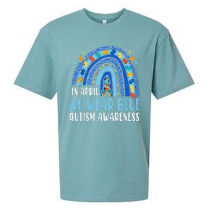 Autism Rainbow In April We Wear Blue Autism Awareness Sueded Cloud Jersey T-Shirt