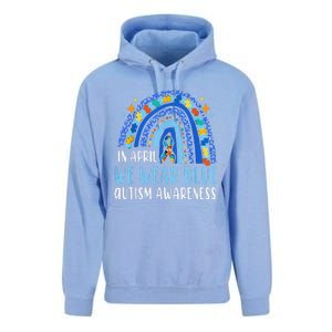 Autism Rainbow In April We Wear Blue Autism Awareness Unisex Surf Hoodie