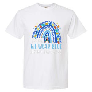 Autism Rainbow In April We Wear Blue Autism Awareness Garment-Dyed Heavyweight T-Shirt