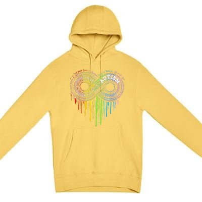 Autism Rainbow Infinity Symbol Asd Awareness Premium Pullover Hoodie