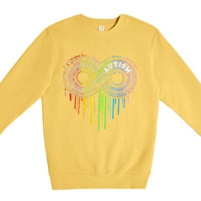 Autism Rainbow Infinity Symbol Asd Awareness Premium Crewneck Sweatshirt