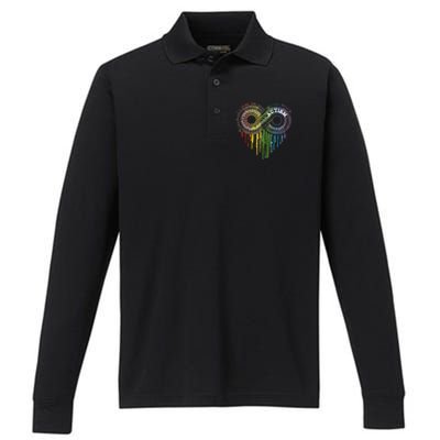 Autism Rainbow Infinity Symbol Asd Awareness Performance Long Sleeve Polo