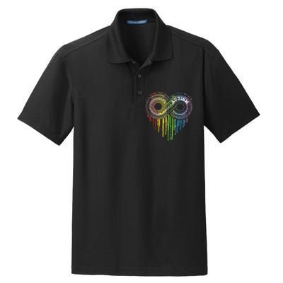 Autism Rainbow Infinity Symbol Asd Awareness Dry Zone Grid Polo