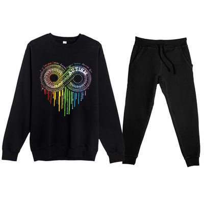 Autism Rainbow Infinity Symbol Asd Awareness Premium Crewneck Sweatsuit Set