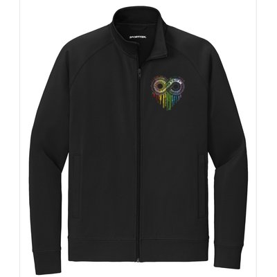 Autism Rainbow Infinity Symbol Asd Awareness Stretch Full-Zip Cadet Jacket